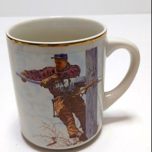 Vtg gold rim electricians mug